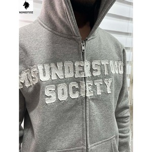 เสื้อฮู้ดผ้าฟลีซปักโลโก้ได้ตามต้องการของผู้ชายเสื้อสเวตเชิ้ตลำลองฤดูหนาวแบบลำลองเทคนิคการพิมพ์ลายนูนบนหน้าจอแบบ3D เทคนิคซักได้ - Product Image 3