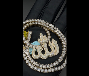 100% Passed Diamond Tester Custom S925 Silver 10K 14K 18K Rose Gold Bezel Setting <b>Cross</b> VVS Moissanite Iced Allah Name Hiphop - Product Image 1