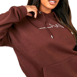 Top Trending Women extra pullover Hoodies Custom Logo Print Manga larga Street wear Mujeres Hoodies para la venta - Product Image 5