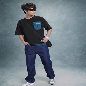 Camiseta negra para hombre, camiseta sólida de longitud Regular con cuello redondo para hombre, camiseta de media manga, ropa para hombre hecha en la India - Product Image 5