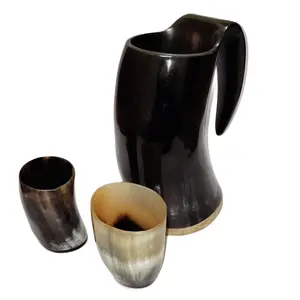 Unique Christmas Gift Viking Drinking Horn Cups Mugs For Beer Wine Mead Ale /Drinking Horn with handmade shinny polished