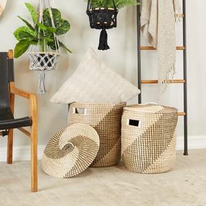 Hot Top Product Natural Jute Seagrass <b>Storage</b> Basket Handmade Laundry Bag with Decorative Basket for Home Use - Product Image 3