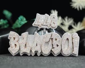 Joyería fina personalizada 925 Plata VVS Moissanite colgante Iced Out nombre letra con oro blanco diamante estilo Hip Hop - Product Image 1