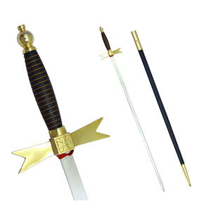 Masonic KnightTemplar Sword with <b>Black</b> Hilt and <b>Black</b> Scabbard 35 3/4 Free Case Sword High Quality Handmade Customized Freemason - Product Image 1