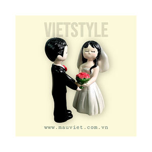 Polyresin Statue for <b>Home</b> <b>Decoration</b> <b>Gift</b> Bride and Groom Wedding Resin Statue Romantic Lovely <b>Decorations</b> for Lovers - Product Image 1