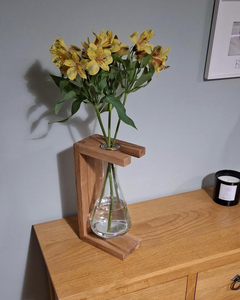 Vase moderne de luxe en bois pour anniversaire de mariage, fait à la main, grain de bois naturel, écologique, personnalisable, diamètre, décoration de table, décoration de la maison - Product Image 6