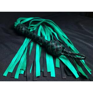 JEXMOO Fouets en cuir faits main personnalisés, outils artisanaux, vert noir, nouveauté, 2 ensembles pour adultes, équipement de bondage international - Product Image 4