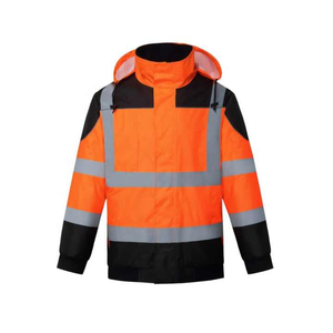 Vêtement de travail de haute qualité 100% polyester réfléchissant respirant haute visibilité veste de sécurité fermeture éclair imperméable séchage rapide caractéristiques - Product Image 1