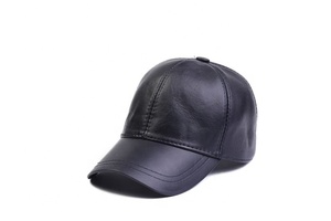 Casquette en cuir véritable pour hommes, chapeau en cuir de vache/mouton réglable pour automne et hiver LC-0008 - Product Image 3