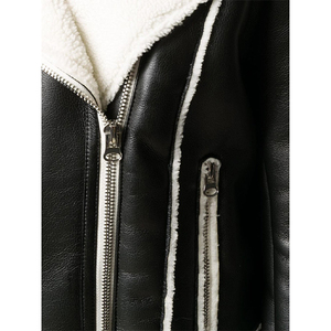 Veste en fourrure en cuir de mouton noir classique pour femmes, best-seller, grande taille, sur mesure, faible MOQ, 100% haute qualité, mode d'hiver - Product Image 3