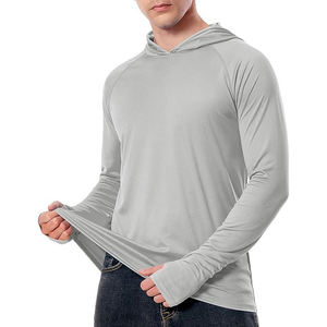 Sweat à capuche de pêche pour homme grande taille respirant avec logo personnalisé, anti-UV 50+, séchage rapide, manches longues - Product Image 2