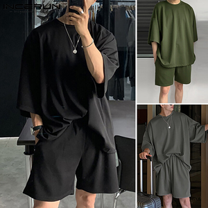 Costume d'été deux pièces pour hommes, coupe ample, short 2 pièces décontracté, confort maximal, tailles personnalisées (XS 5XL) variété - Product Image 2