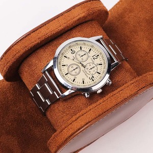 Hot Selling High Quality Travel Leather <b>Watch</b> Roll Case with Pillow Single <b>Watch</b> Organizer Portable Single Slot <b>Watch</b> <b>Box</b> - Product Image 6