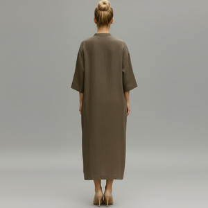 Customized <b>loose</b> <b>fit</b> long linen <b>dress</b> - Product Image 3