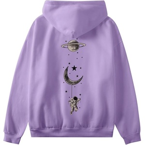 Nueva llegada de 100% algodón manga larga hombro pendiente cuello redondo impreso cómodo de talla grande Sudadera con capucha para hombre - Product Image 4