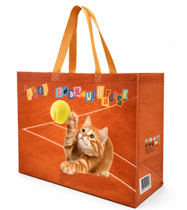 Sac de courses simple en non-tissé grande capacité avec poignées, réutilisable, pour cadeaux, emballage de détail et d'épicerie, style classique, usage quotidien - Product Image 2