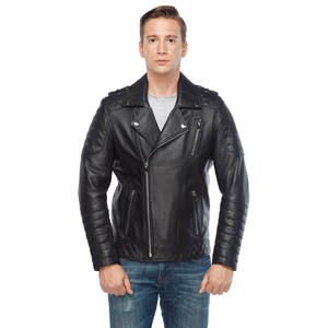 Nueva chaqueta de cuero de piel de oveja PU de alta calidad para hombres al por mayor, abrigo de invierno de Color sólido con cuello levantado - Product Image 2