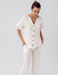 Ropa de dormir personalizada para mujer, ropa de salón, conjunto de dos piezas, ropa de casa de verano para mujer, muselina, tirantes finos, pijama de algodón, ropa de dormir negra - Product Image 3