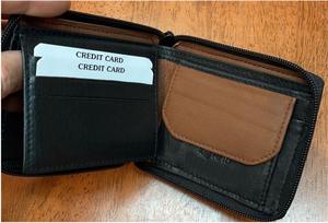 กระเป๋าสตางค์หนังแบบพับสองชั้นบางมีสไตล์สำหรับผู้ชายช่องใส่เหรียญ5ช่องใส่บัตรช่องใส่เหรียญ RFID ช่องกระเป๋าด้านหน้าปิดซิปแบบรอบด้าน - Product Image 2