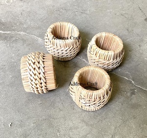 Handmade Round Natural Rattan Wicker Eco-Friendly Durable Napkin <b>Rings</b> American Style Wedding Tableware - Product Image 4