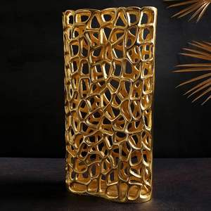 แจกันดอกไม้สีทองและทำจากโลหะทองเหลืองและเงินหรูหราสำหรับตกแต่งงานแต่งงานของโรงแรมแจกันดอกไม้โลหะ - Product Image 4