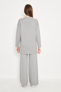 เสื้อสเวตเตอร์คอวีสำหรับผู้หญิงชุดเสื้อถักกางเกงคุณภาพสูงแบบถักมีสไตล์และใส่สบายเหมาะสำหรับใส่ไปสำนักงานทุกวันและโยเกิร์ต - Product Image 6