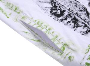 Veste en jean sérigraphiée pour l'hiver, durable, décontractée, longueur mi-cuisse, effet vieilli, coupe streetwear, pour tenues formelles et streetwear, respirante - Product Image 2