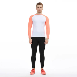 Rashguard de compression pour homme, extensible, imprimé par sublimation, élégant, col rond, manches longues, séchage rapide, respirant, UPF50+ - Product Image 3