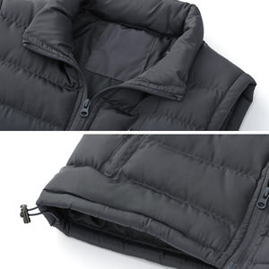 Fully Zip Sleeveless Breathable High Quality Casual Filled <b>Heated</b> Puffer <b>Vest</b> Stand Collar Winter Warm Canvas Customize Design - Product Image 3
