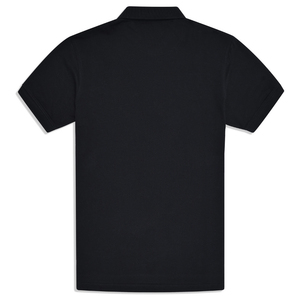 Polo informal ecológico de algodón de alta calidad 100% para hombre, diseño de patrón sólido, estilo Piqué liso negro, Technics Plain - Product Image 4