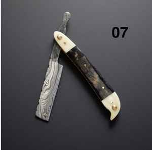 Maquinilla de afeitar recta de acero damasco - Product Image 1