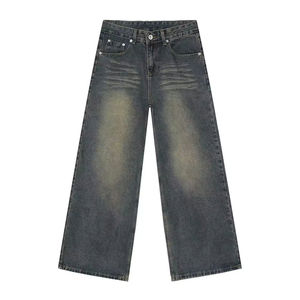Pantalones Anchos de Mezclilla para Hombre, 100% Algodón, 14 Onzas, Fabricante OEM, Ropa Urbana, Jeans de Pierna Ancha para Hombre, Talla Grande - Product Image 1