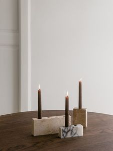 Elegante Candelabro de Travertino para Dos Velas, Portavelas de Piedra Natural, Decoración Minimalista Hecha a Mano para el Hogar y la Oficina - Product Image 6