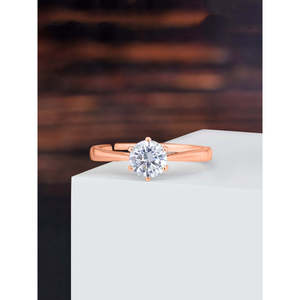 Bague ajustable en or rose de 1.5 carats avec diamant - Product Image 4