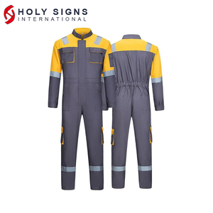 100% tela de algodón gris congelador protección impermeable uniformes suministro de fábrica personalizado hombres Boilersuit ropa de trabajo Mono de seguridad - Product Image 4