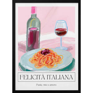 Felicit Italiana Pasta Wine and for Love Still Life, Impresión Artística de Ohkimiko, Disponible en Varios Tamaños, Hecha de Papel - Product Image 3