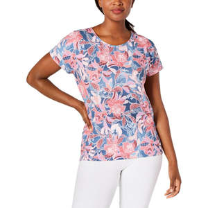 Top da donna Ideology con stampa floreale e scollo a goccia, taglia piccola, traspirante - Product Image 1