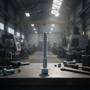 Vis à bois à tête hexagonale extérieure en acier au carbone de classe 4 haute résistance, filetage grossier, métrique/pouce, plaqué zinc blanc/jaune PDC - Product Image 1