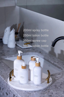 Botol pompa Gel Mandi sampo isi ulang hewan peliharaan mewah Set 200ml 350ml 16OZ botol Losion Hotel 250ml 300ml kemasan plastik