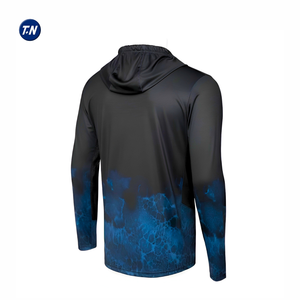 T-shirts de pêche unisexes à manches longues de haute qualité, en Spandex/Polyester, UPF50, antibactériens, camouflage, évacuation de l'humidité - Product Image 5