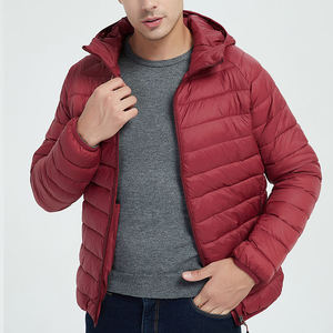 Vente en gros 2025 Vestes coupe-vent en toile à col rond pour hommes Manteaux à capuche en molleton de coton léger et fin personnalisés - Product Image 2