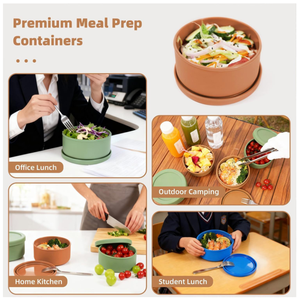 Factory Wholesale Custom High Quality Silicone Food <b>Storage</b> Containers Round Nestable Bowls with Lids for Freezer <b>Microwave</b> - Product Image 5