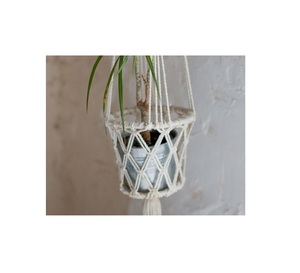 Usine directe en gros fait à la main en macramé panier de rangement Boho décor corde de coton tissé à la main panier creux avec poignée - Product Image 5