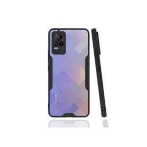 Coque de téléphone portable antichoc transparente en silicone PC métallique Netzy Safa Parfe Premium pour Vivo V21E Oppo Transparant - Product Image 1