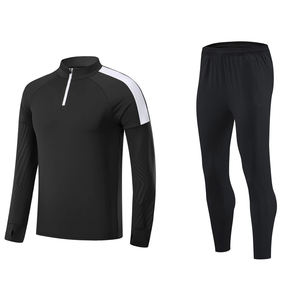 Survêtement de sport pour homme en coton 100% de haute qualité, coupe ajustée, deux pièces, survêtement noir personnalisé pour homme, hiver 2026 - Product Image 4