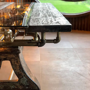 Handmade Steam Punk Dining <b>Table</b> Set Unique Industrial Design Expandable Extendable Metal Frame <b>Resin</b> for Home Office Furniture - Product Image 1