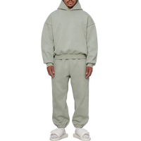 Ensemble de survêtement pour homme en coton de haute qualité, style streetwear, uni, à capuche, coupe oversize, en molleton épais, personnalisable, avec pantalon de survêtement et sweat à capuche vierges