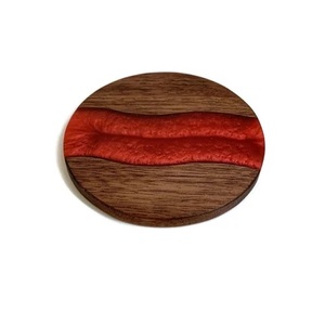 Classic Style Natural <b>Wood</b> & Resin Tea Cup <b>Coaster</b> With River Design High Quality Resin & <b>Wood</b> <b>Coaster</b> at Low Price - Product Image 1