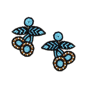 Boucles d'oreilles pour femmes de style ethnique fait à la main broderie de perles de riz drapeau américain conception perle pierre principale forme de papillon-un cadeau bijoux - Product Image 6