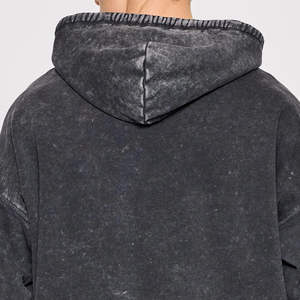 <b>Men's</b> Acid Wash Zipper-Up Fleece <b>Hoodies</b>-100% Cotton Boxy Style Winter <b>Plain</b> Dyed Customizable Wholesale Available - Product Image 2